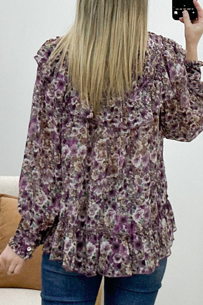 "Little Secrets" Blouse (Violet) - Happily Ever Aften