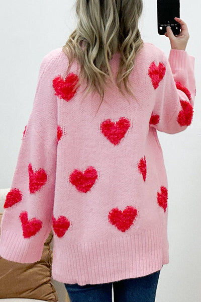 "Locking Eyes" Sweater (Light Pink) - Happily Ever Aften