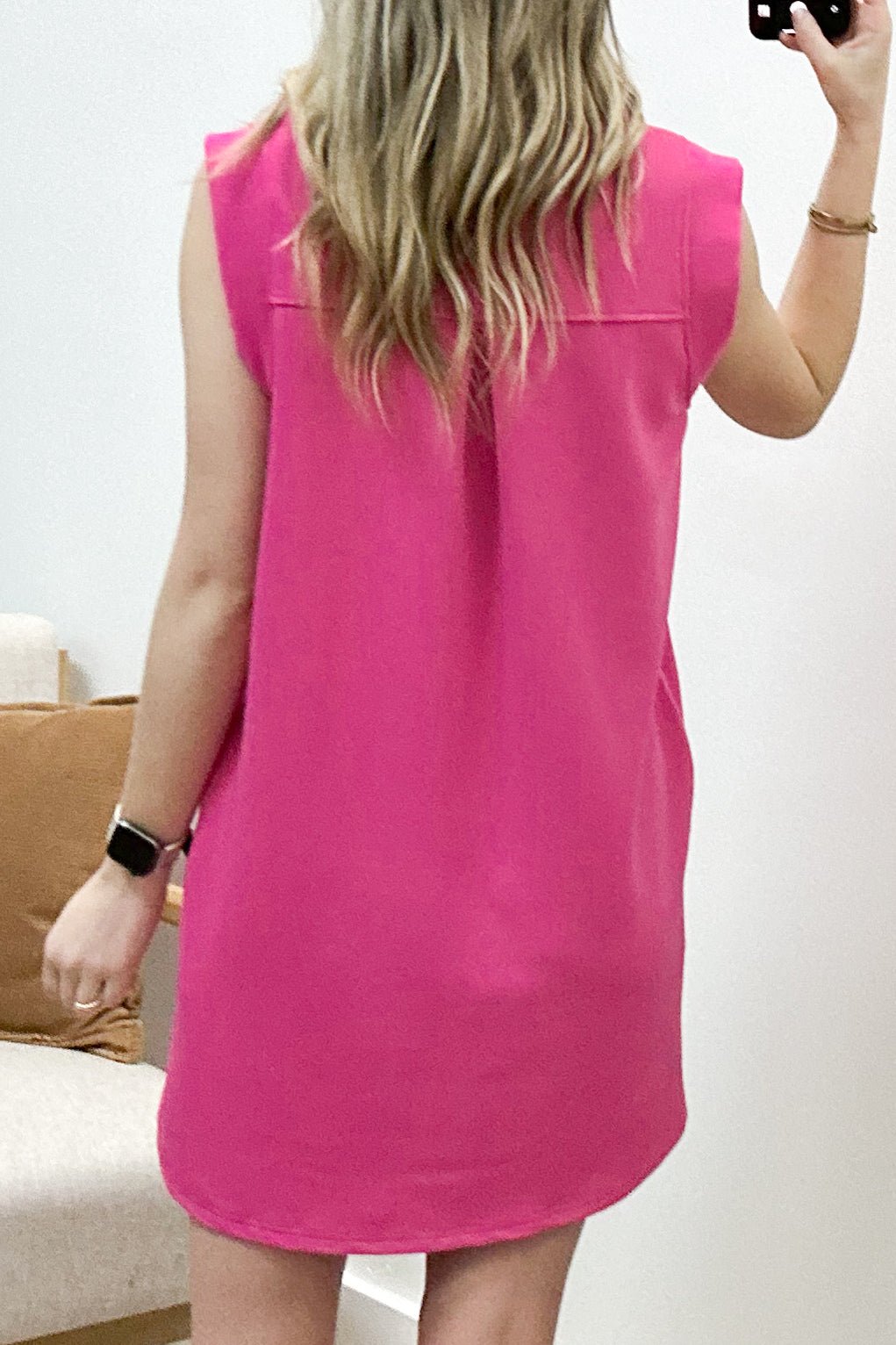 "Metropolitan Mood" Dress (Hot Pink) - Happily Ever Aften