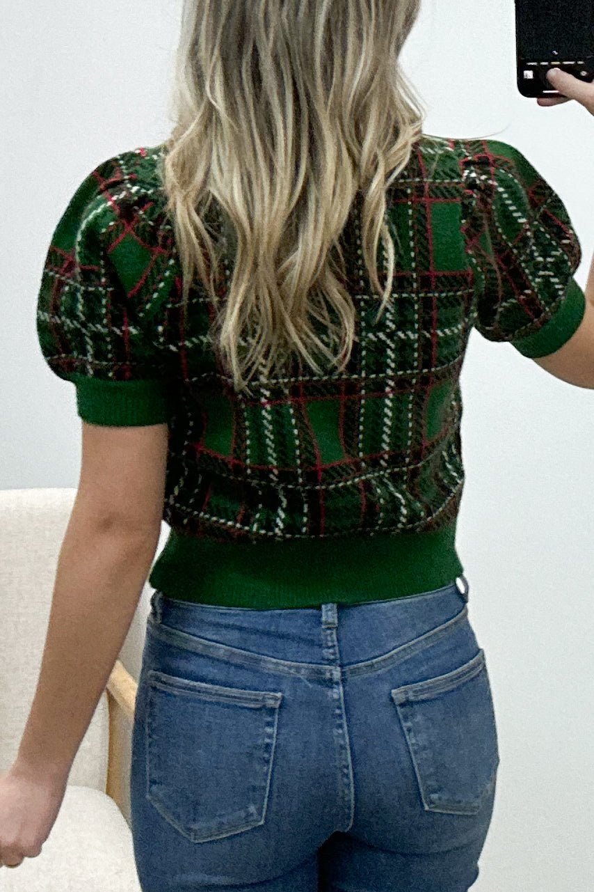 "Mistletoe Magic" Sweater Top (Pine) - Happily Ever Aften