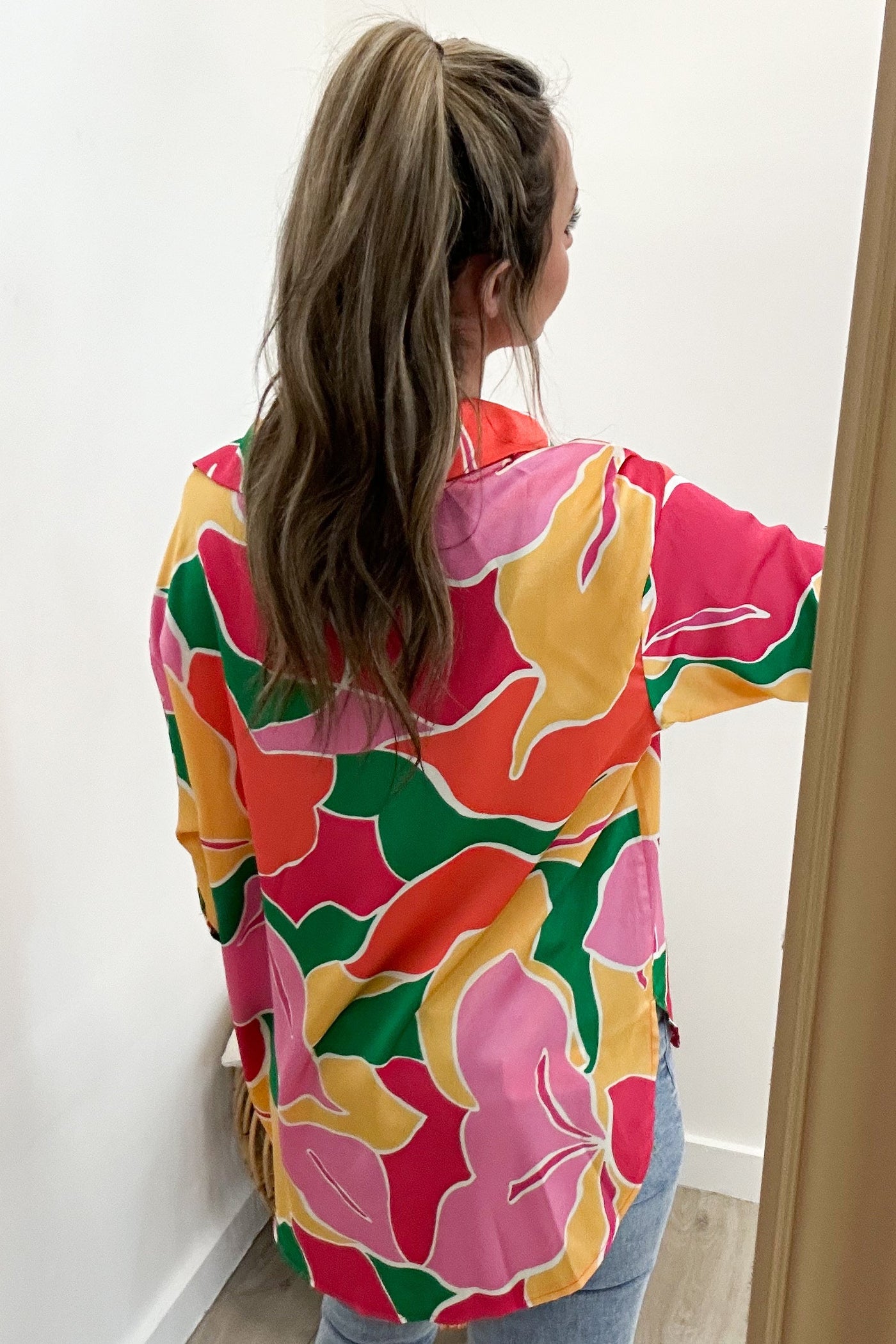 "Mix The Colors" Blouse (Pink/Yellow) - Happily Ever Aften
