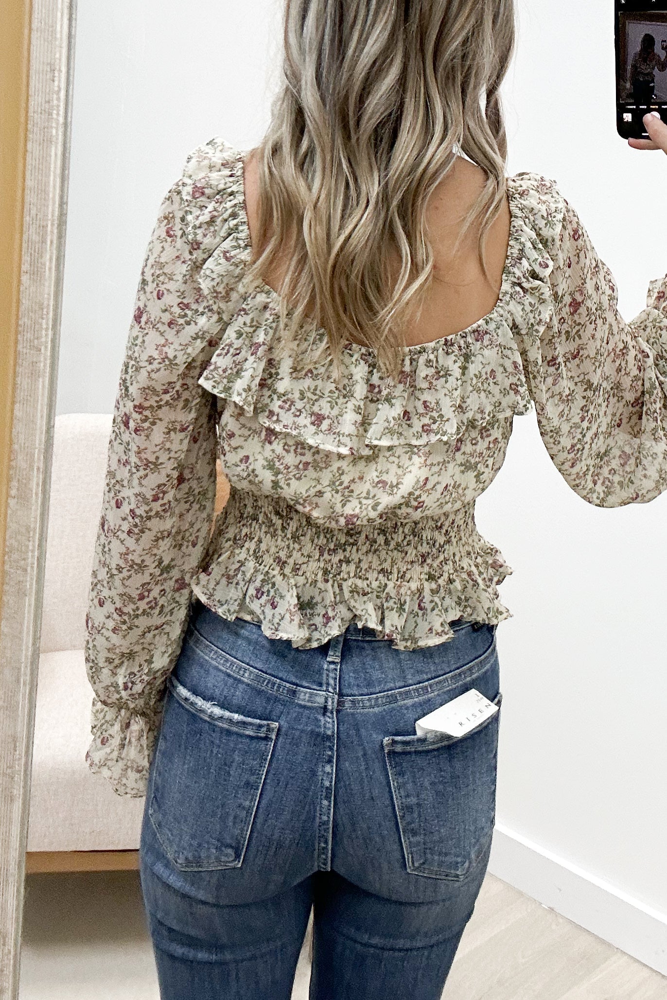 "Mixed Florals" Top (Natural/Multi) - Happily Ever Aften