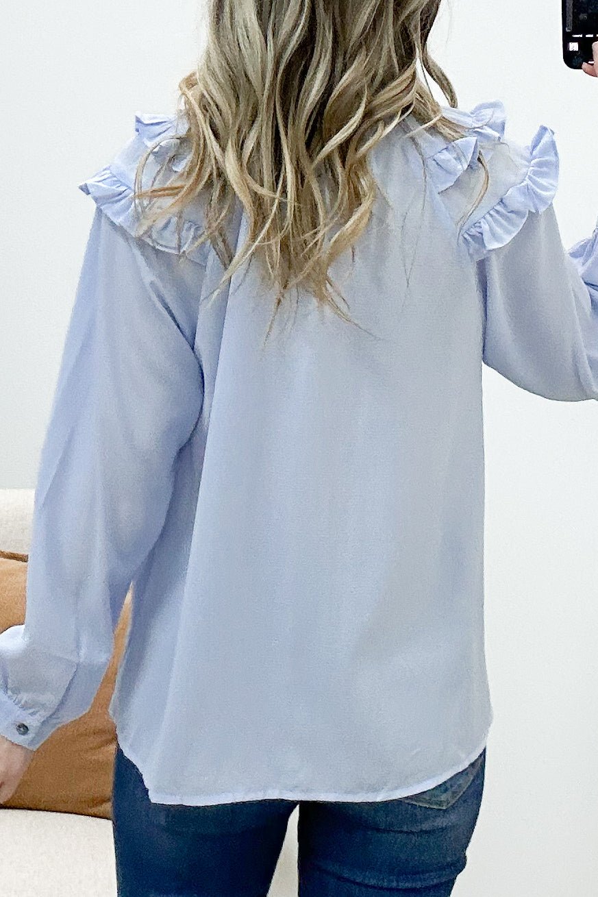 "Moments With You" Blouse (Light Blue) - Happily Ever Aften