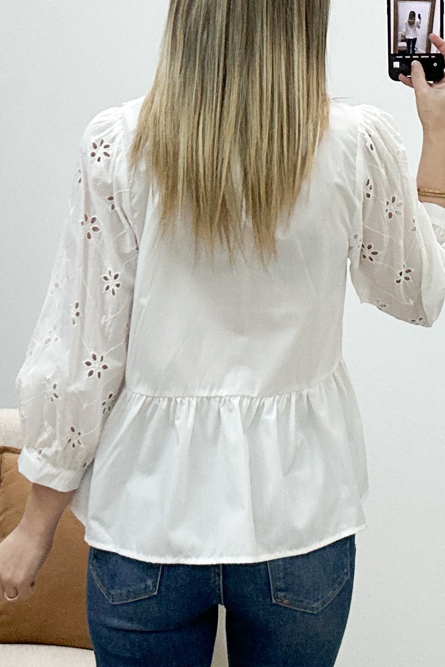 "My Moment" Blouse (Off White) - Happily Ever Aften