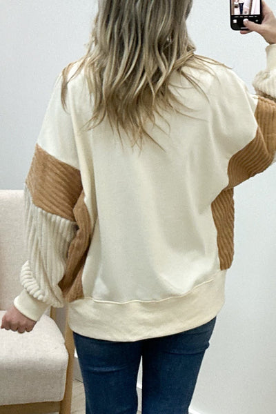 "Nutcracker March" Sweater (Cream/Taupe) - Happily Ever Aften