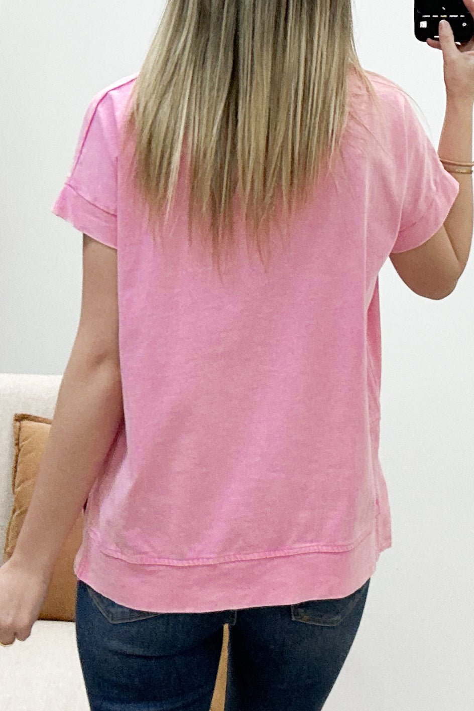 "On The Go" Top (Pink) - Happily Ever Aften