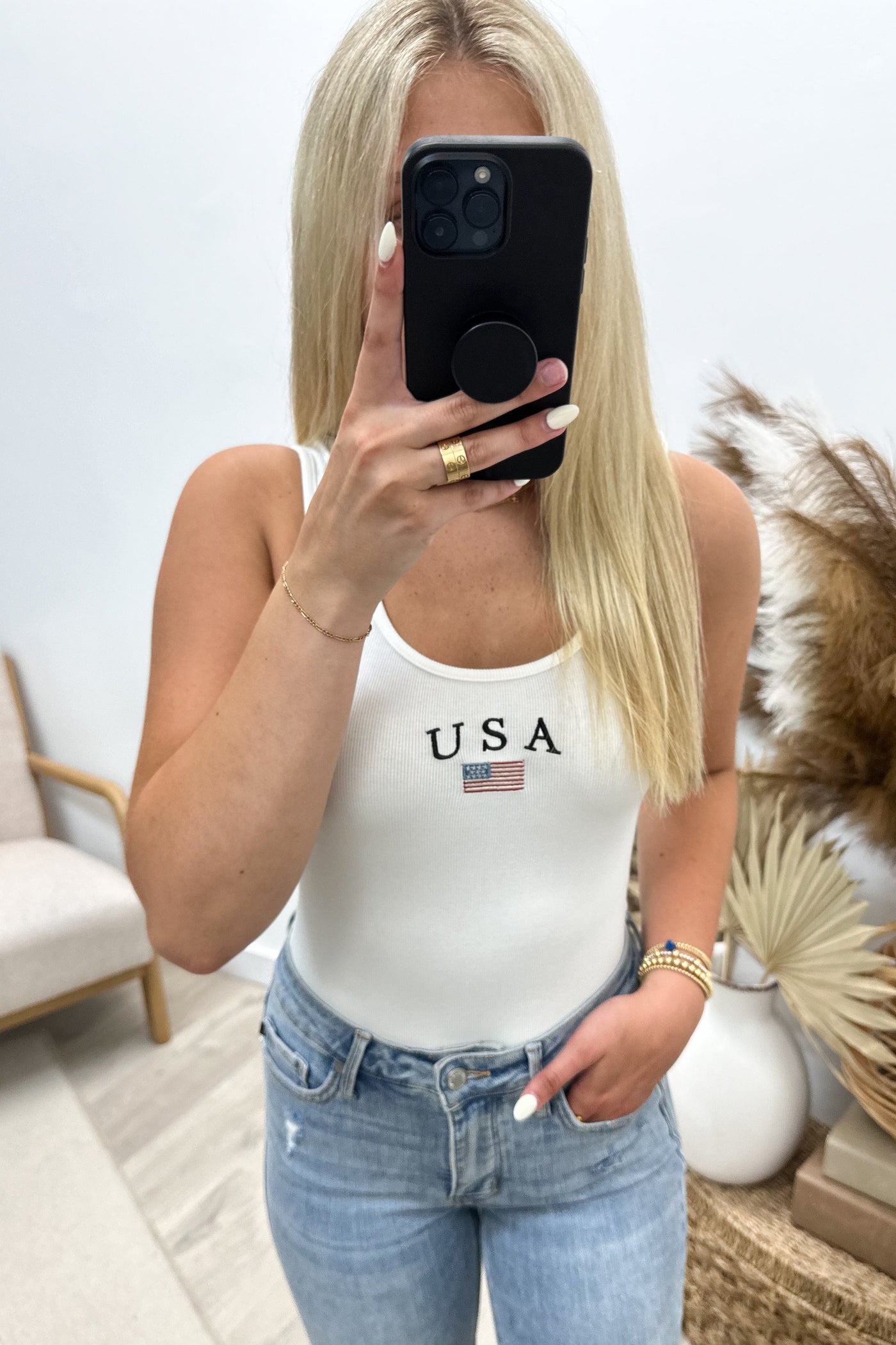 "Patriot Princess" Bodysuit (White) - Happily Ever Aften