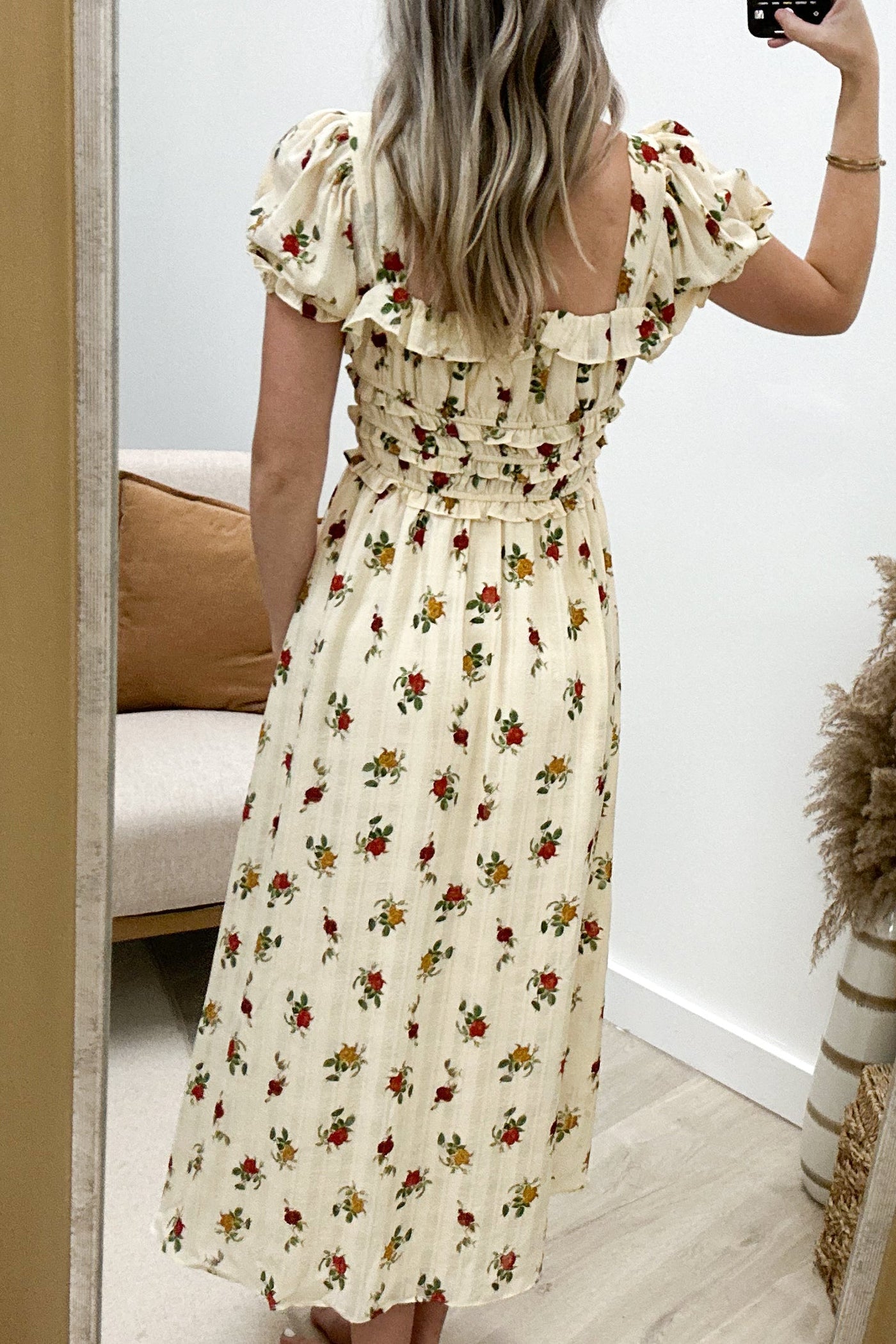 "Petal Of My Eye" Dress (Cream/Multi Floral) - Happily Ever Aften