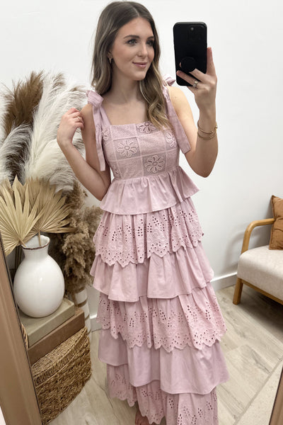 "Petal Waltz" Dress (Light Mauve) - Happily Ever Aften