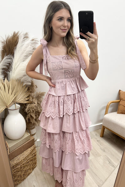 "Petal Waltz" Dress (Light Mauve) - Happily Ever Aften