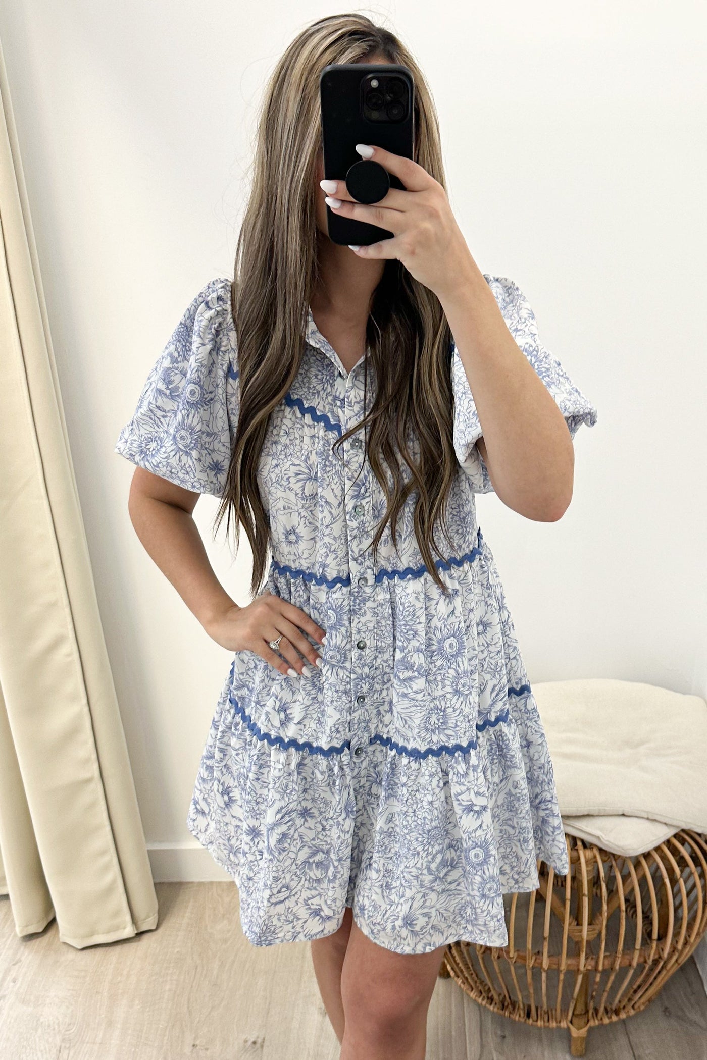 "Playing Croquet" Dress (Blue Combo) - Happily Ever Aften