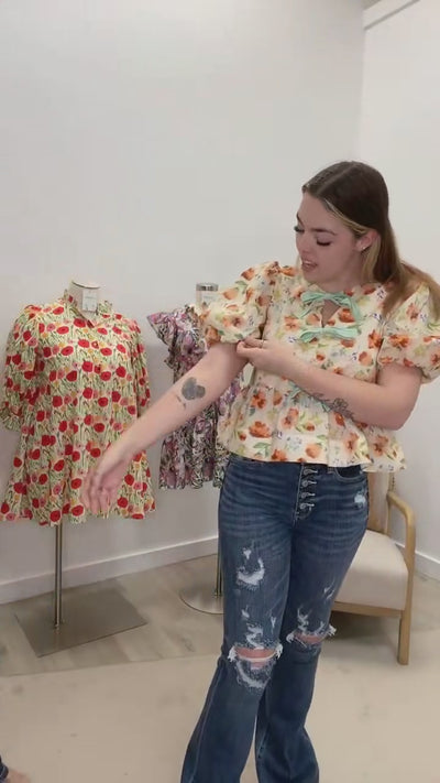 "Hints Of Happiness" Blouse (Ecru)