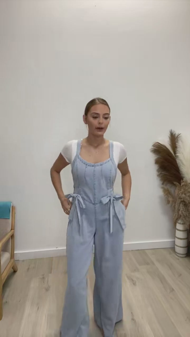"Best Foot Forward" Jumpsuit (Light Denim)