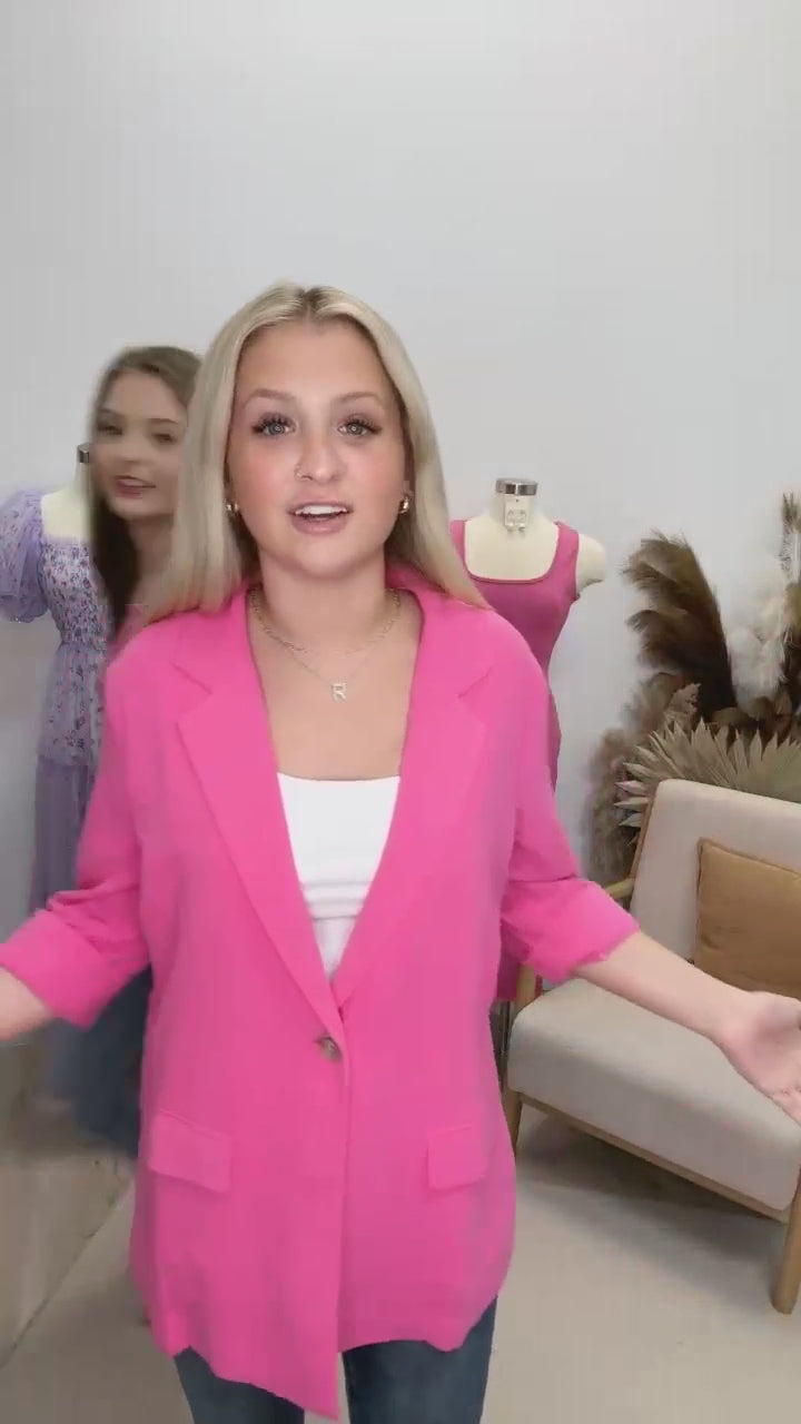 "The World Is Yours" Blazer (Hot Pink)