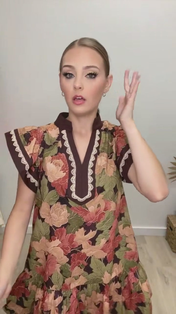 "Room To Bloom" Dress (Brown)
