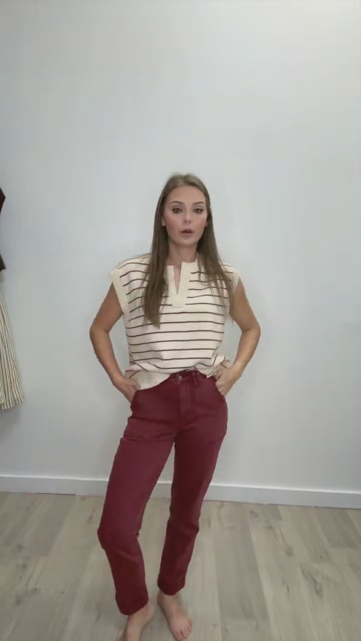 Carmine Weekender Jeans (Burgundy)