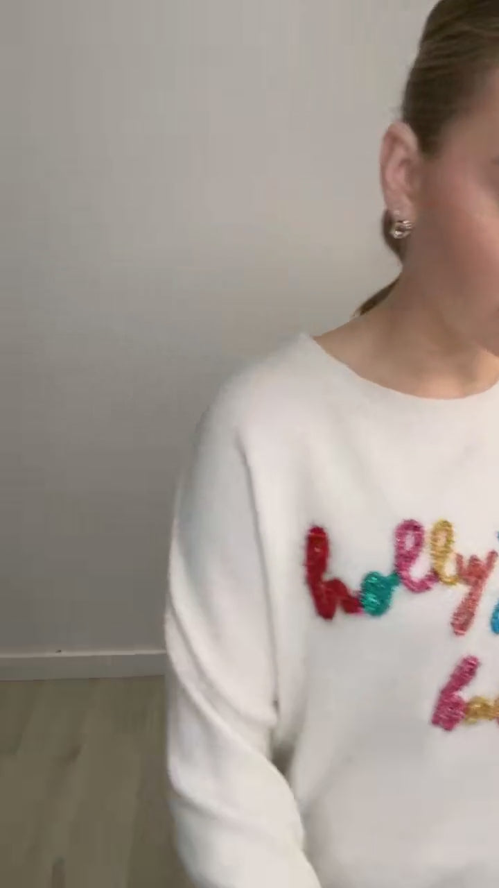 "Holly Jolly Babe" Sweater (Cream)