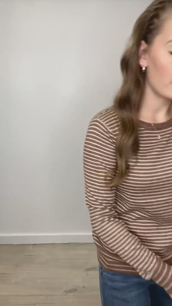 "Spontaneous Smiles" Long Sleeve Top (Camel)