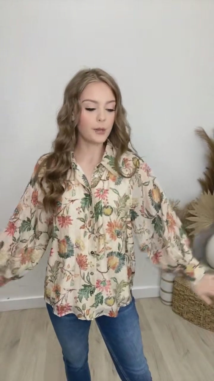 "Polished Perspective" Blouse (Ecru)