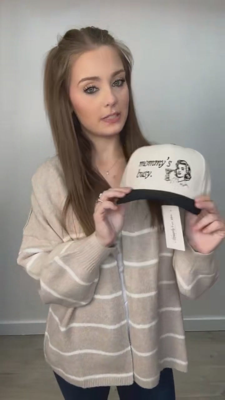 "Mommy's Busy" Trucker Hat (Black/Natural)