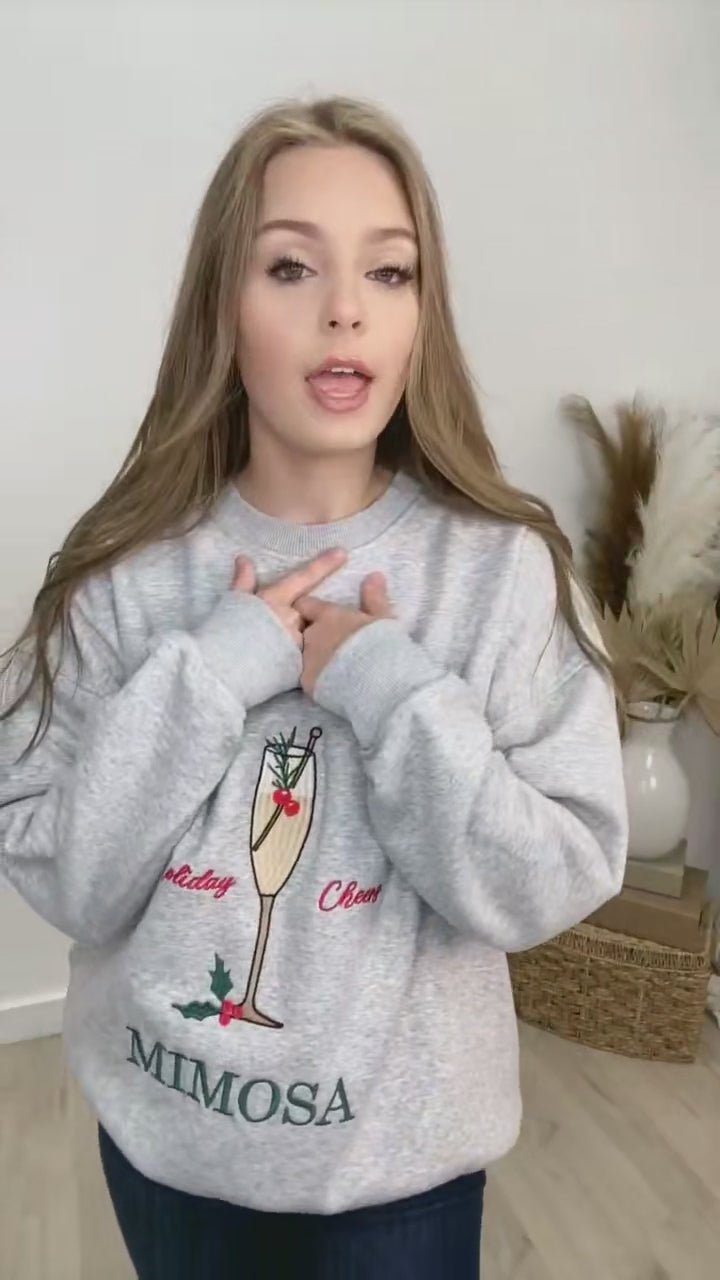 "Mistletoe Mimosa" Sweatshirt (Heather Grey)