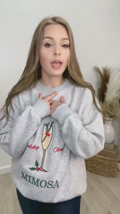"Mistletoe Mimosa" Sweatshirt (Heather Grey)