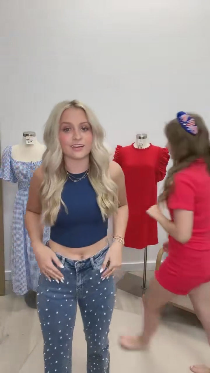 "Keep It Cute" Crop Top (Navy)