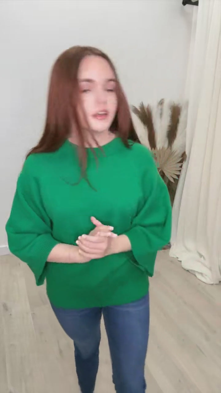 "Laid-Back Luxe" Sweater (Kelly Green)