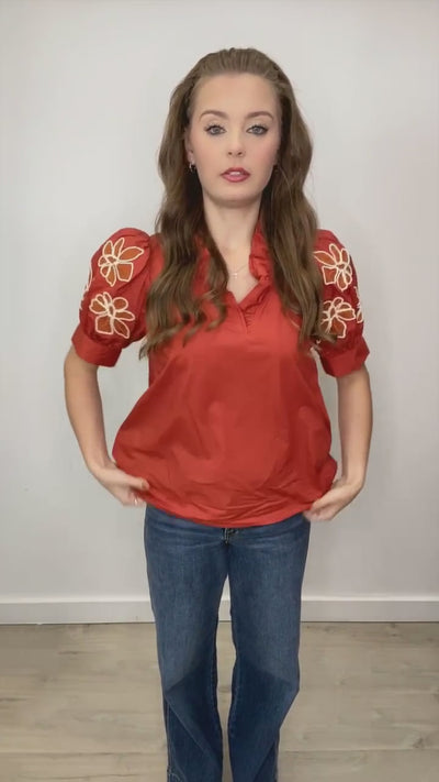 "Can't Miss This" Blouse (Rust)