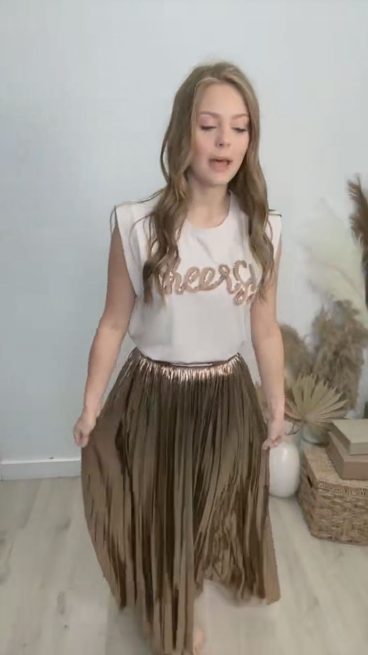 "Molten Magic" Maxi Skirt (Bronze)