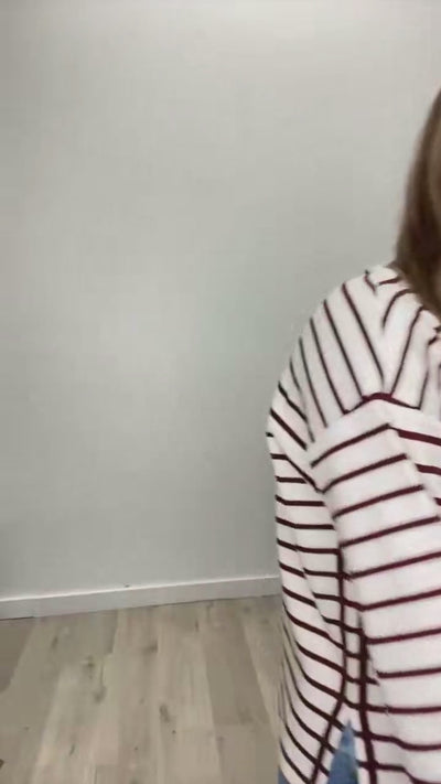 "Over The Moon" Long Sleeve Top (Wine/Cream)