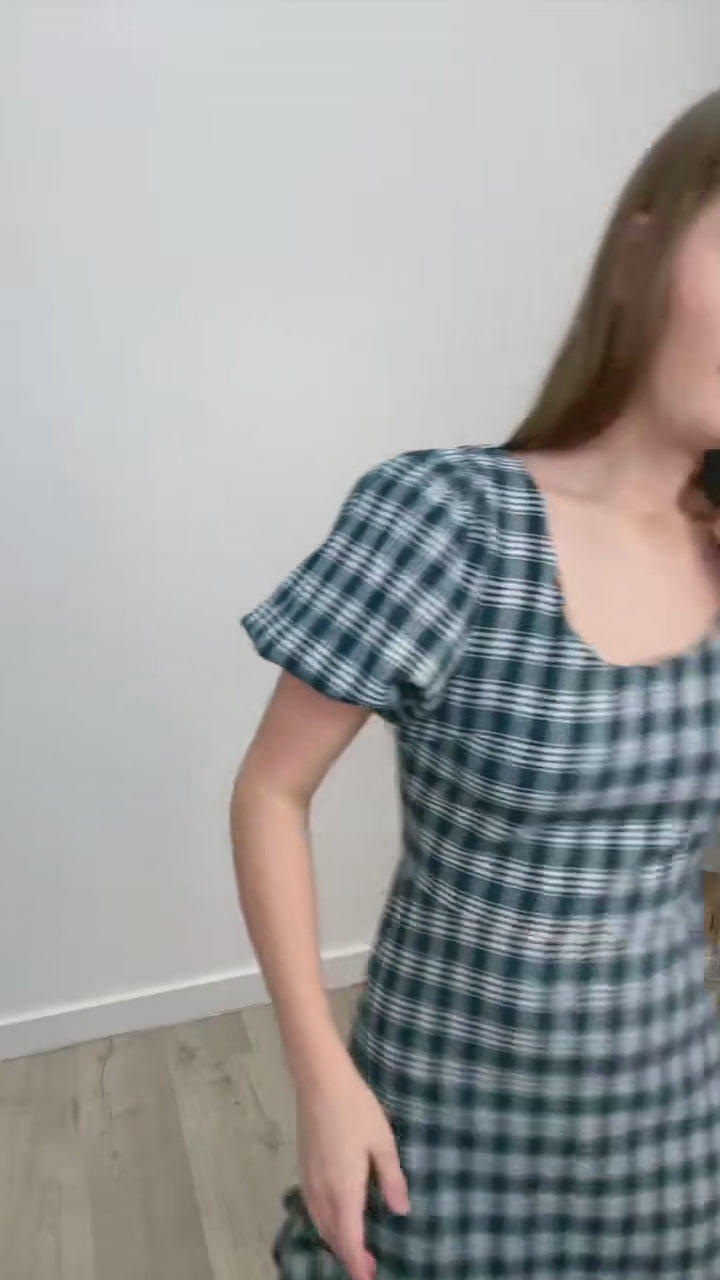 "Plaid & Proper" Dress (Dark Hunter Green)