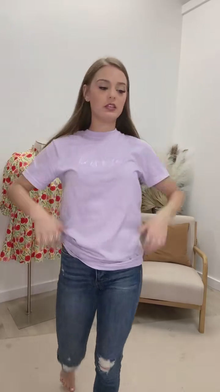 "He Is Risen" Graphic Tee (White/Purple)