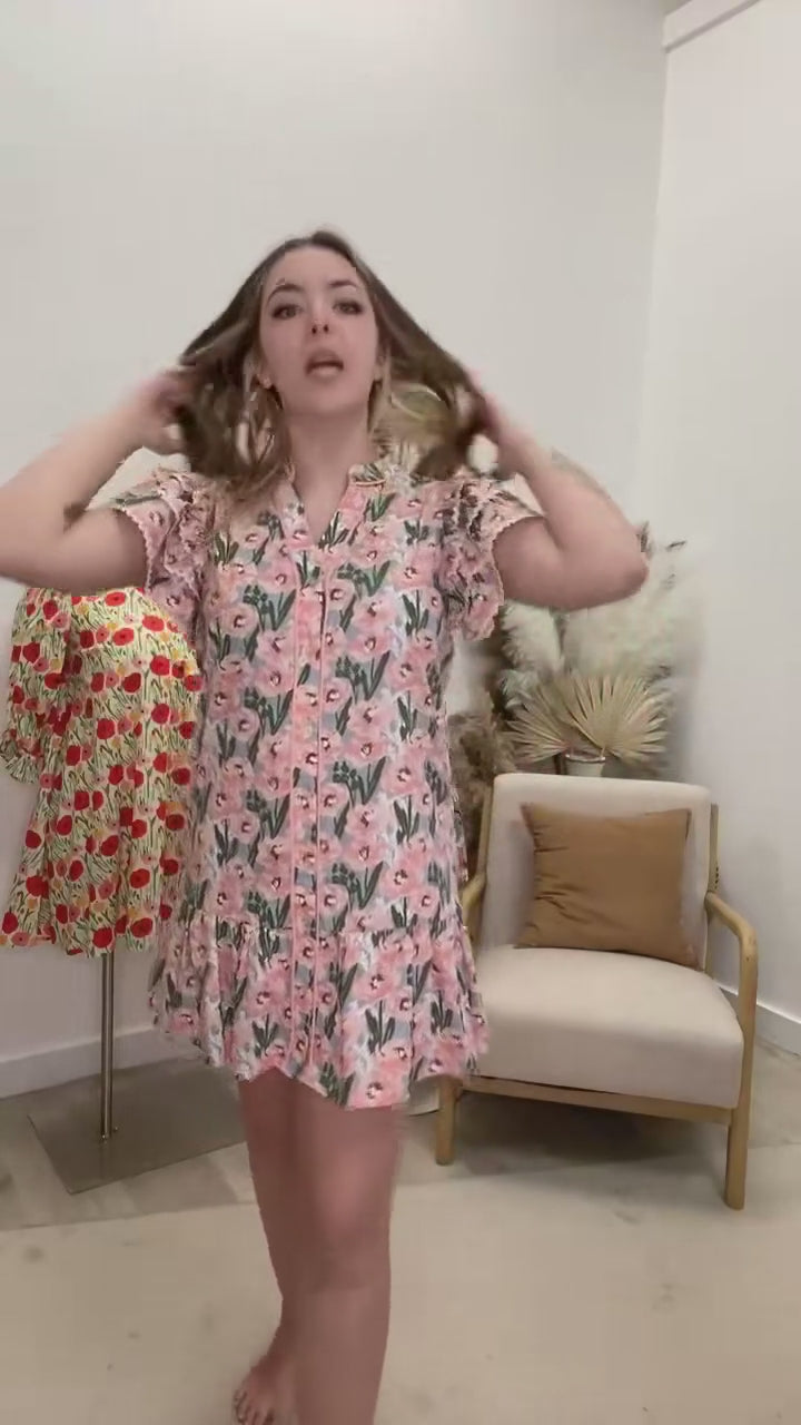 "The Sweetest Rose" Dress (Apricot Pink)