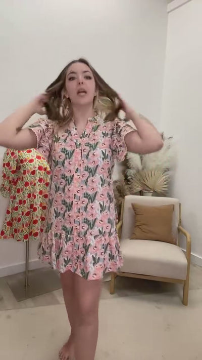 "The Sweetest Rose" Dress (Apricot Pink)
