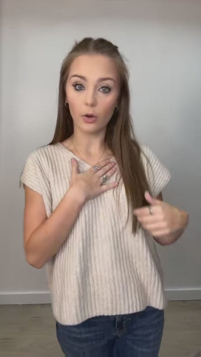 "My Chance" Sweater Vest (Oatmeal)