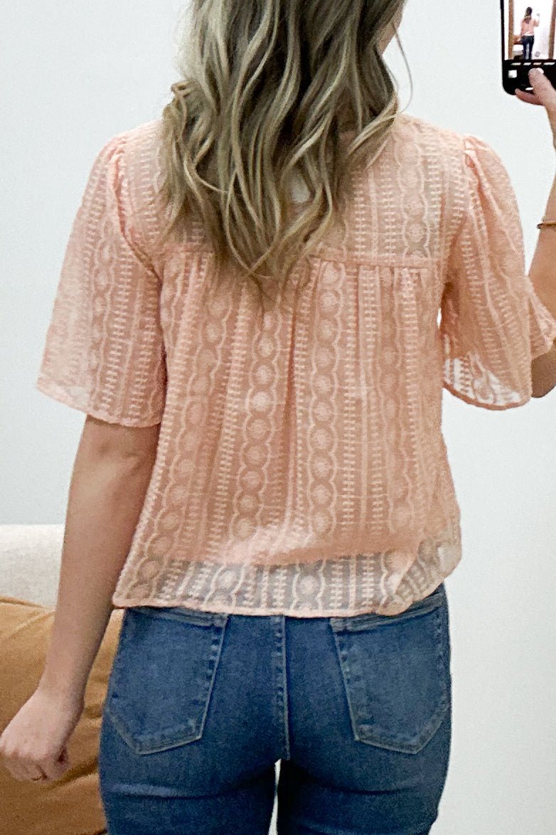 "Pure Delight" Blouse (Blush) - Happily Ever Aften