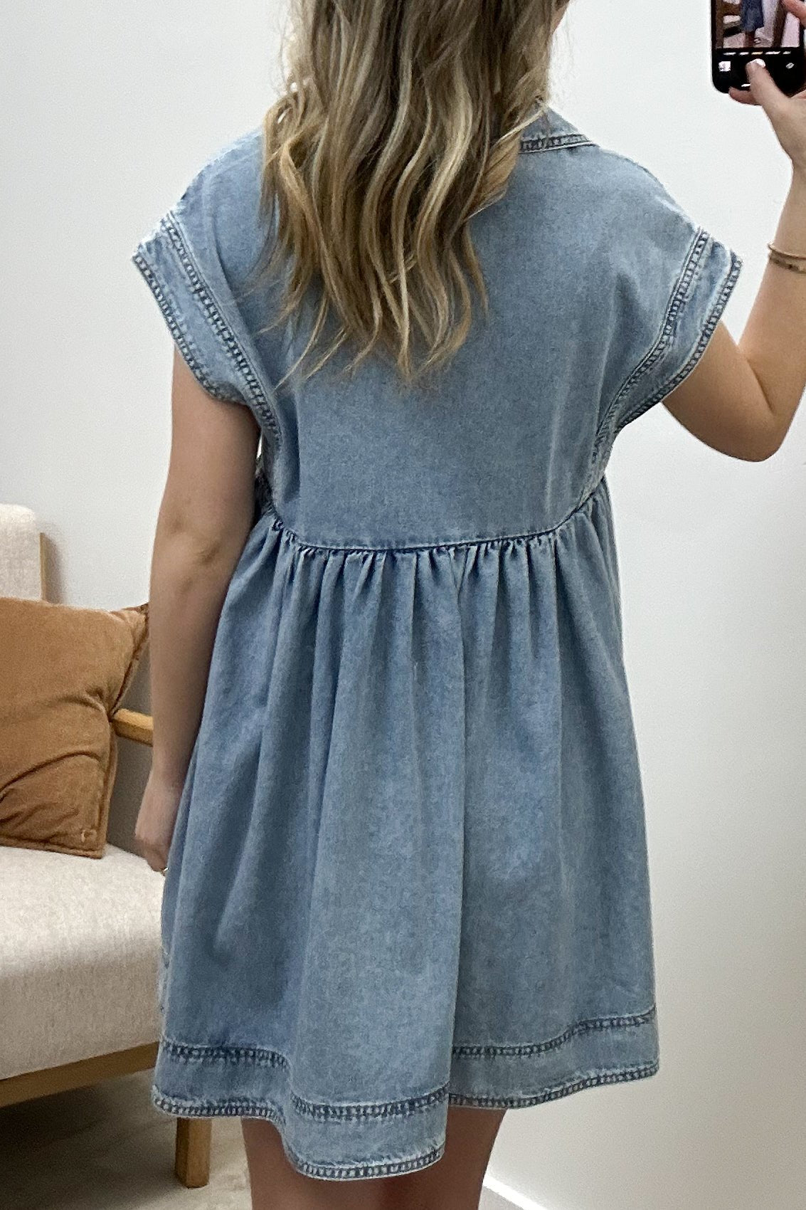 "Rustic Dreams" Dress (Denim) - Happily Ever Aften