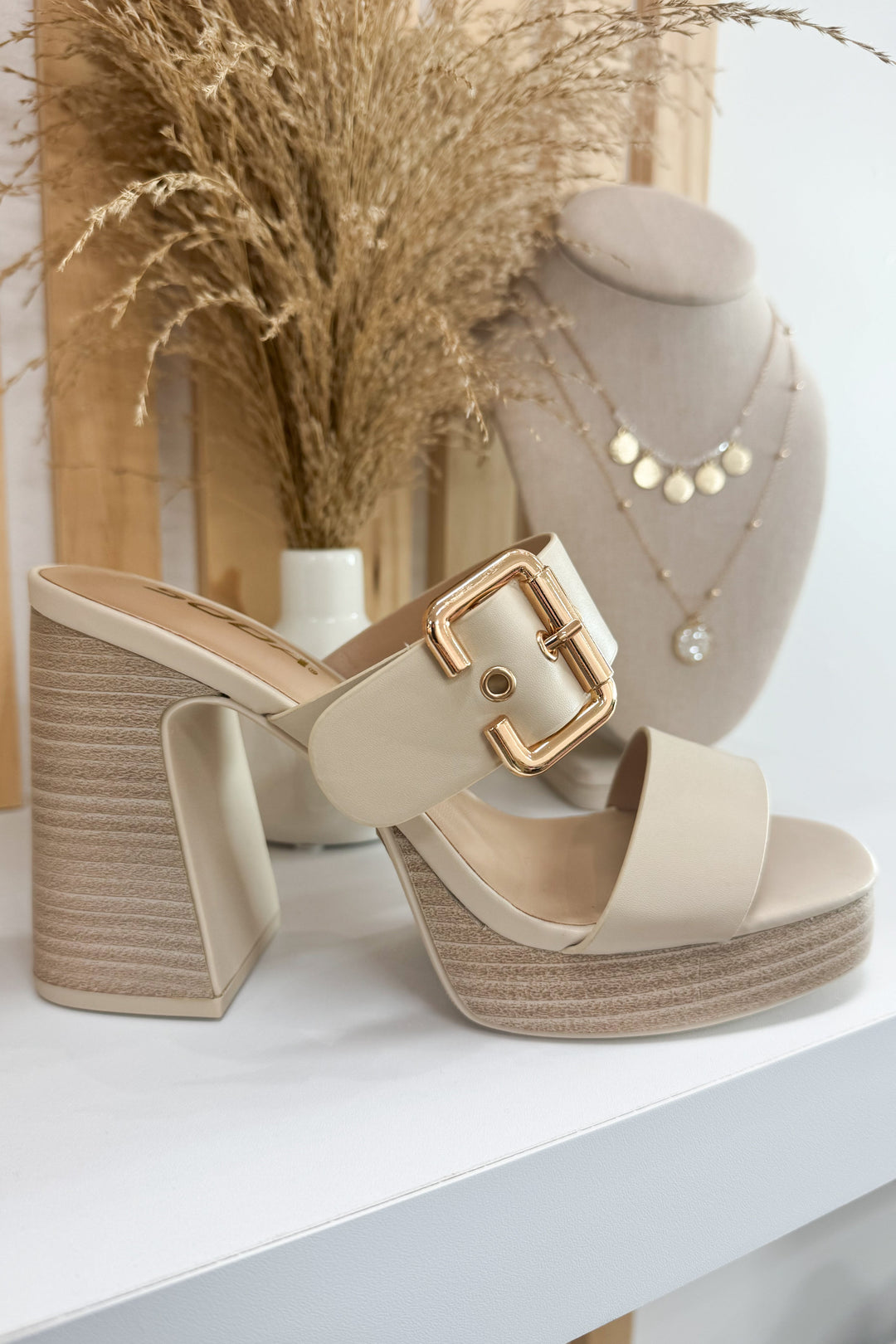 Sabrina Platform Heel (Nude) - Happily Ever Aften