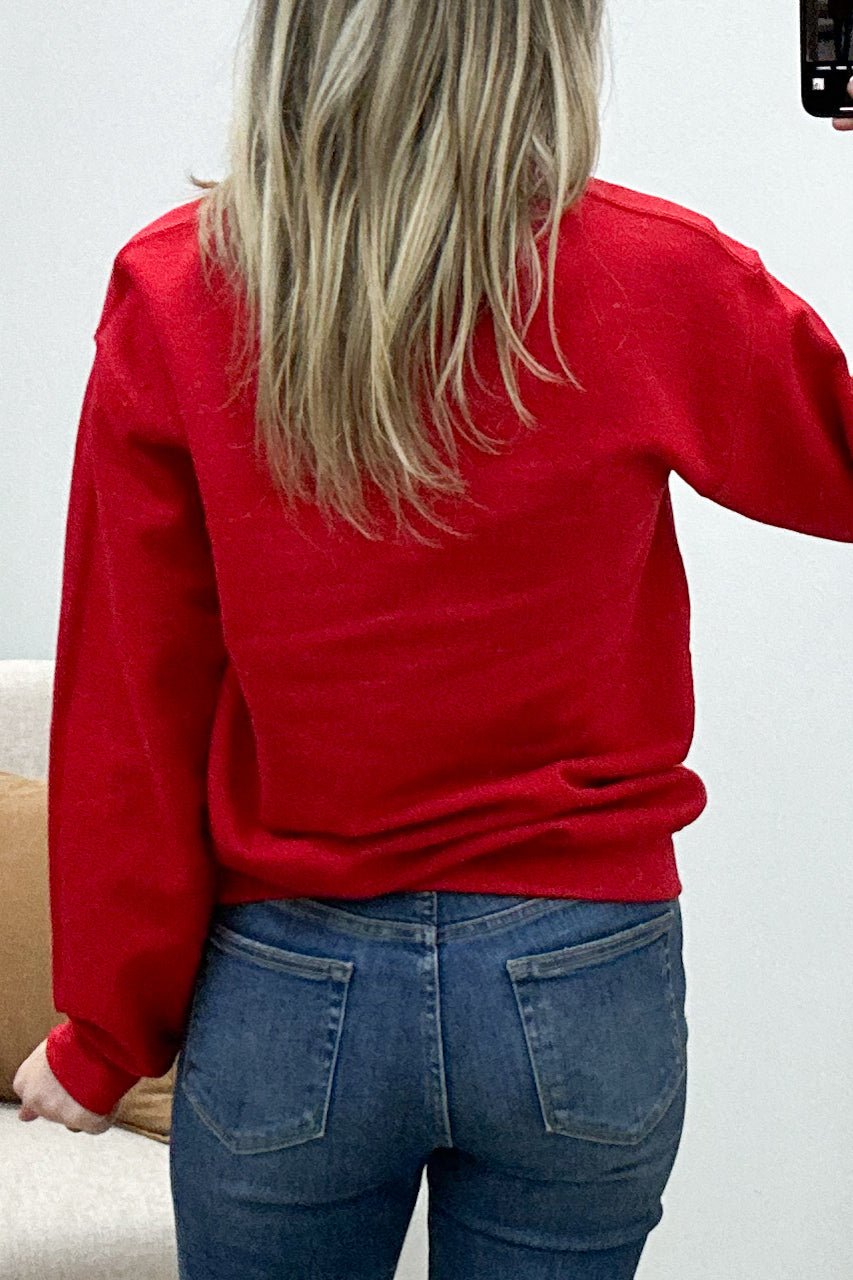 "Santa Baby" Sweatshirt (Red) - Happily Ever Aften