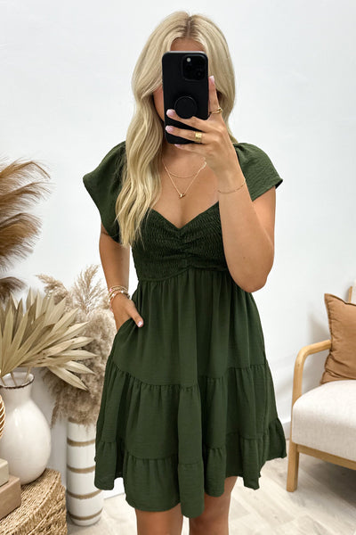 "Savor The Sweetness" Dress (Olive) - Happily Ever Aften