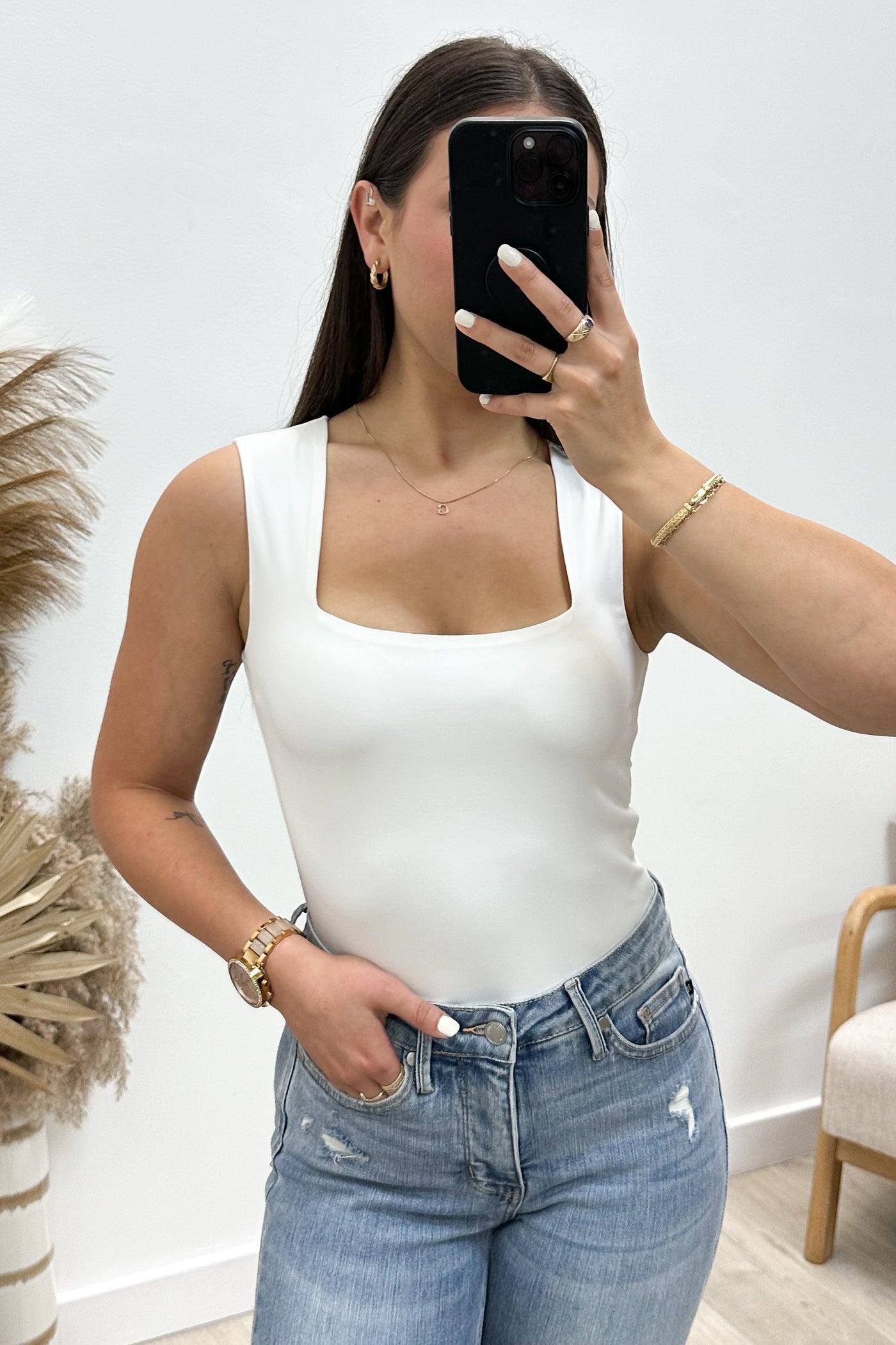 "Shape Me Up" Bodysuit (Ivory) - Happily Ever Aften