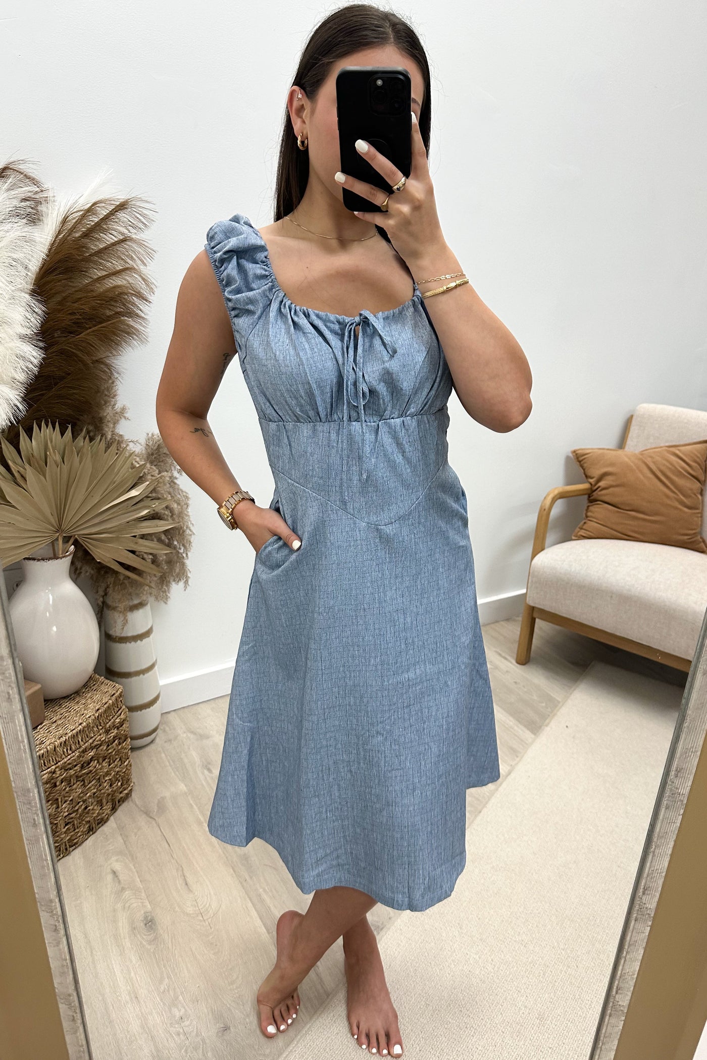 "She's A Beaut" Dress (Blue) - Happily Ever Aften