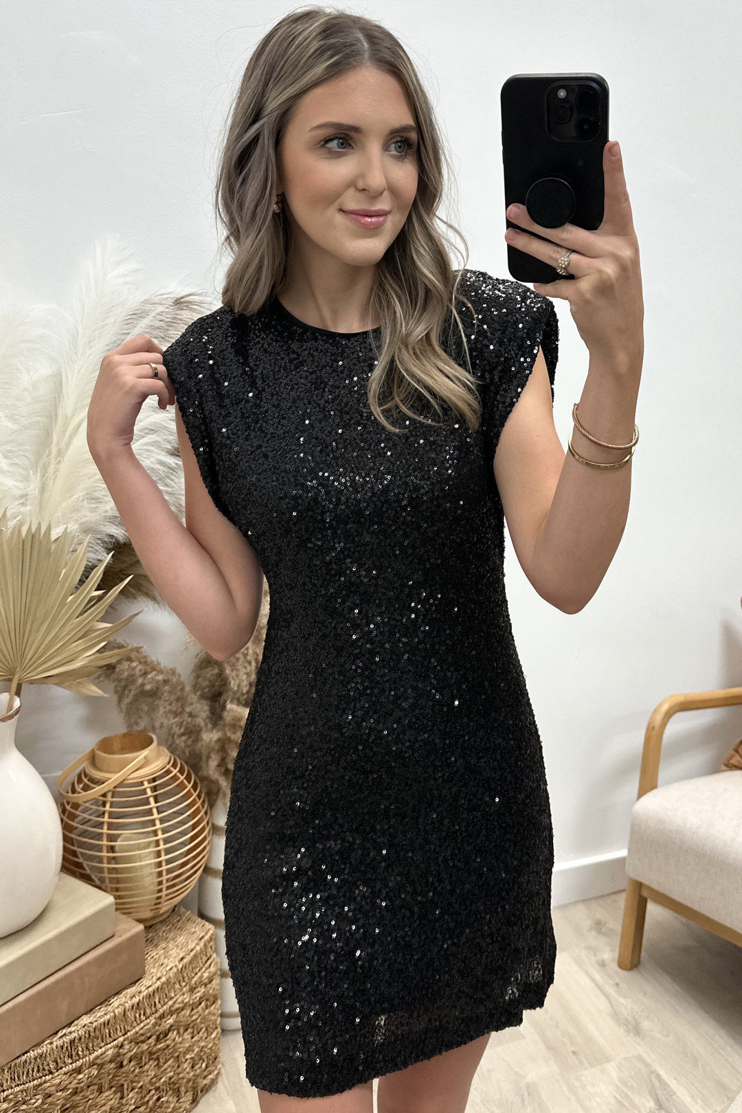 "Shine Bright" Dress (Black) - Happily Ever Aften