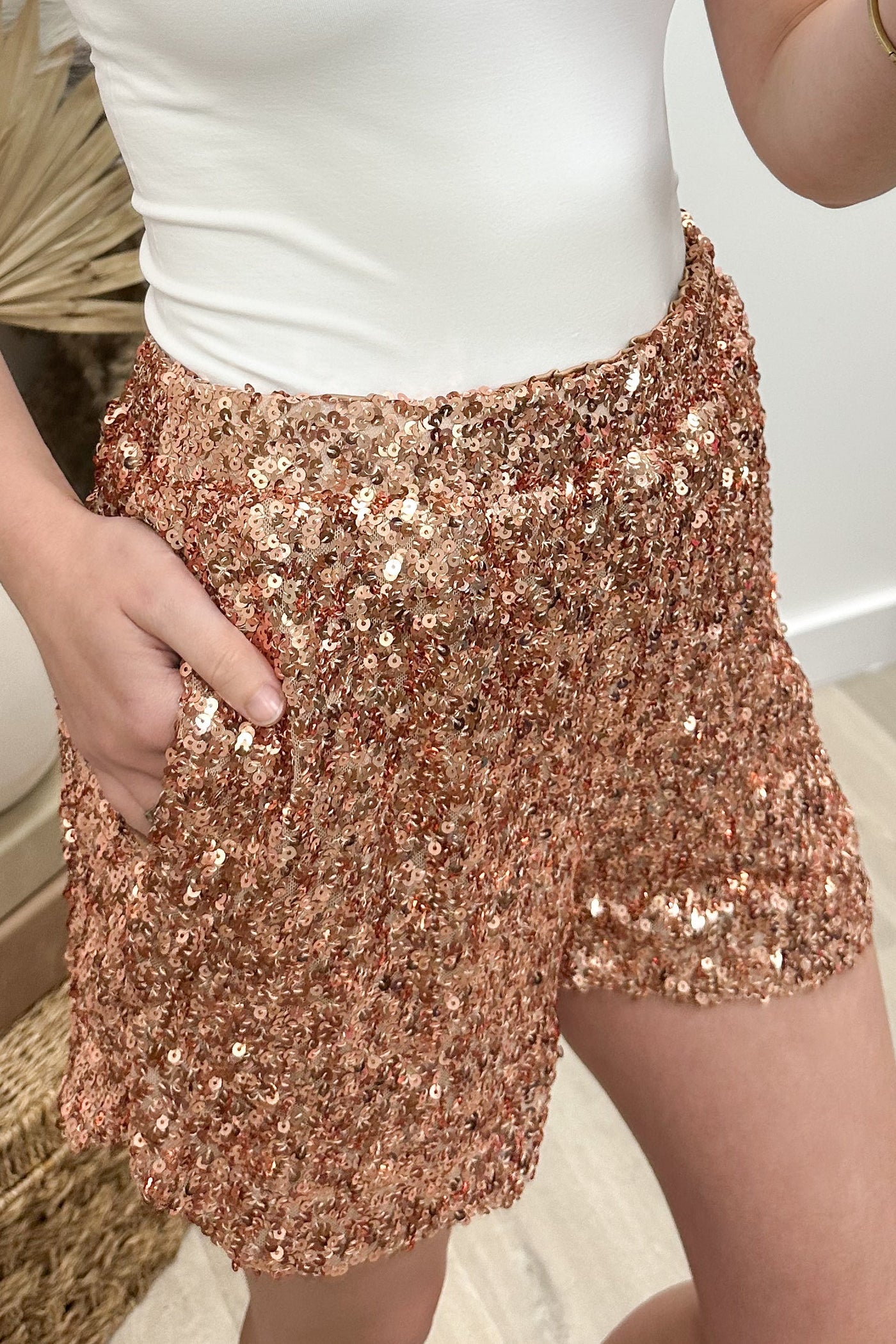 "Shining Star" Shorts (Gold) - Happily Ever Aften