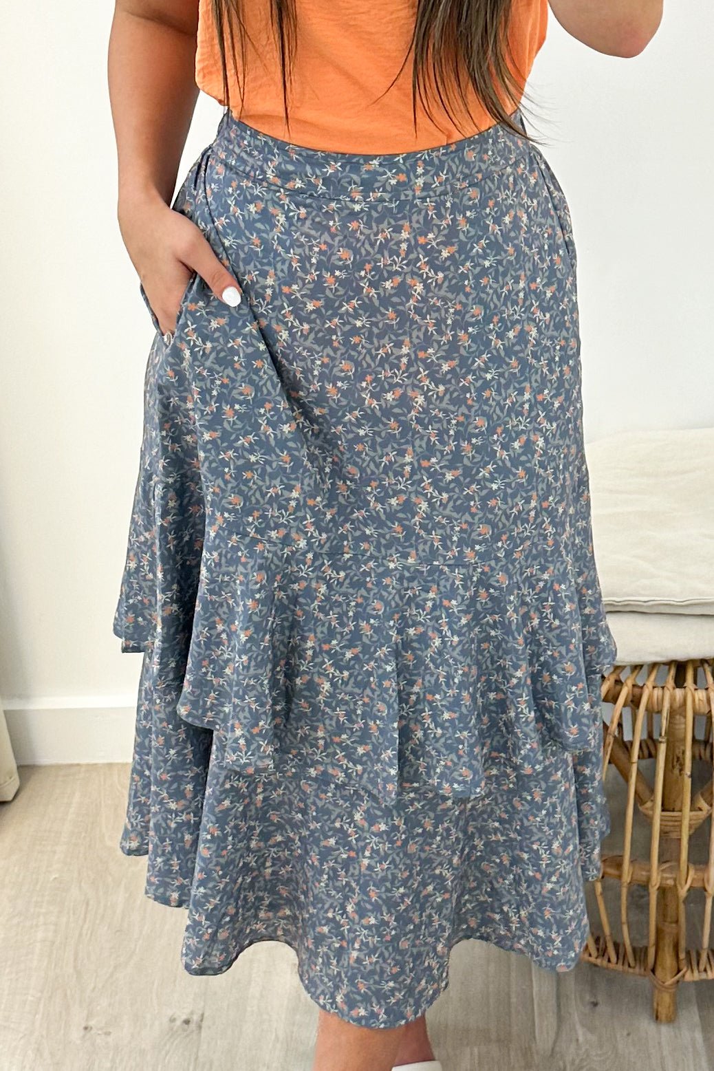 "Shower of Kindness" Midi Skirt - Happily Ever Aften