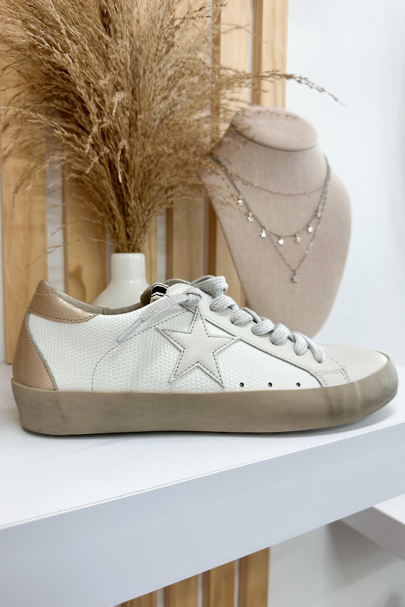 Shu Shop Paula Sneakers (Bone Lizard) - Happily Ever Aften