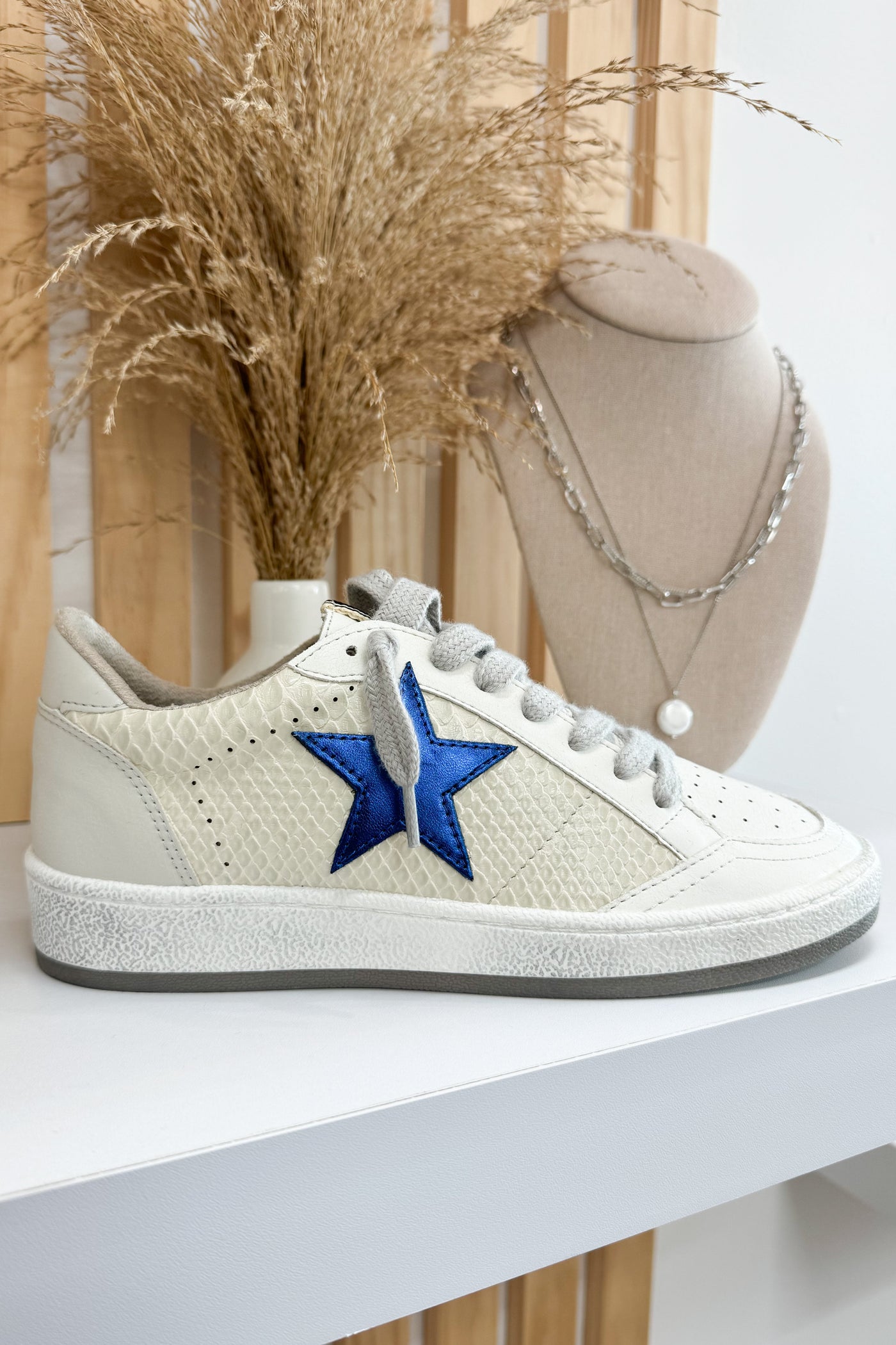 Shu Shop Paz Sneakers (Metallic Blue) - Happily Ever Aften