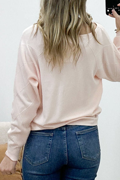 "Simple As Can Be" Sweater (Blush) - Happily Ever Aften