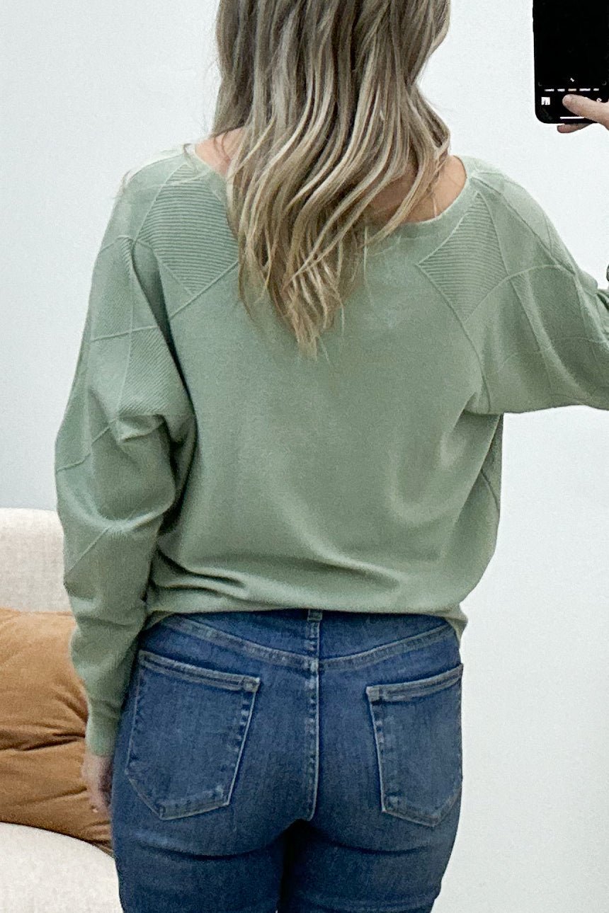 "Simple As Can Be" Sweater (Dusty Sage) - Happily Ever Aften